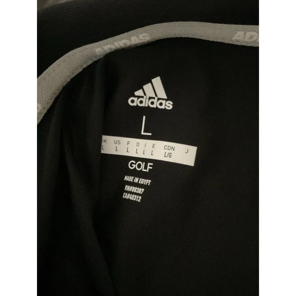 Adidas Men's Golf Polo Shirt - Black, Size L